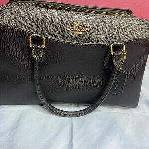 Coach Black Textured Leather Satchel 2024